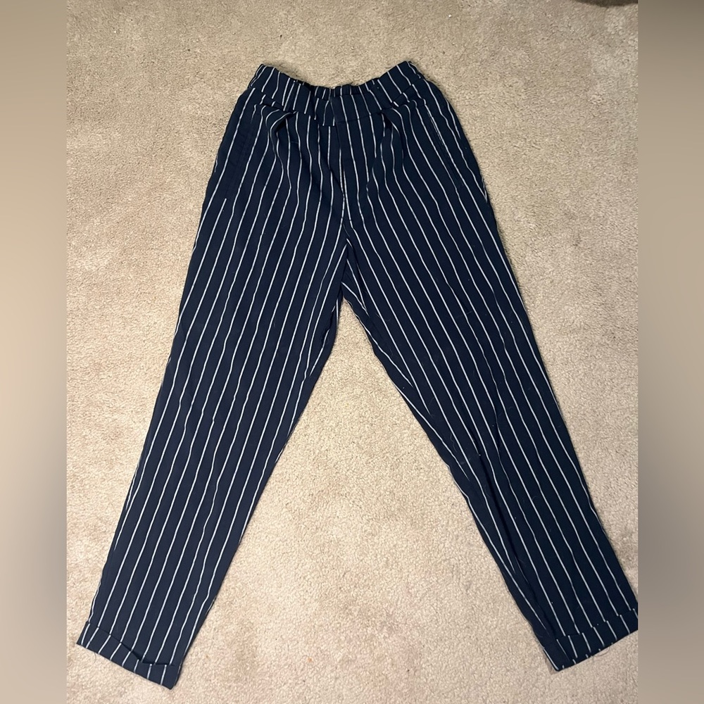 Forever 21 Striped cuffed pants